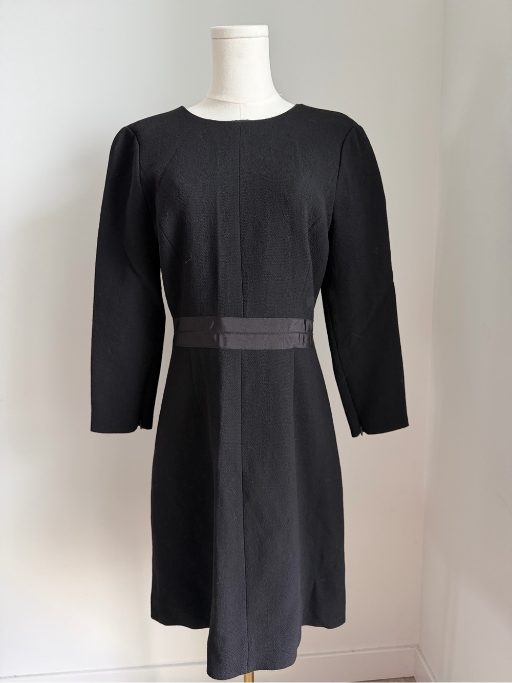 J Crew Classic Black Long-Sleeve Sheath Dress
